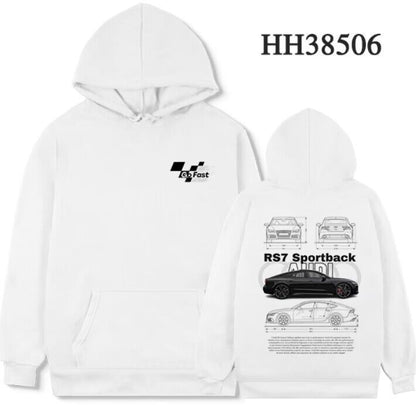 Sudadera con capucha de carros deportivos para hombre, moderna y holgada, informal y versátil.