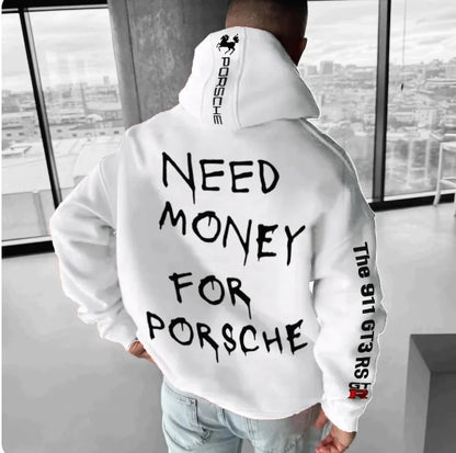 Sudadera con capucha de carros deportivos para hombre, moderna y holgada, informal y versátil.