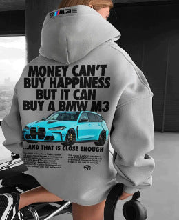 Sudadera con capucha de carros deportivos para hombre, moderna y holgada, informal y versátil.