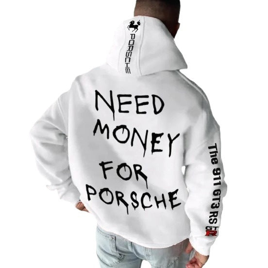 Sudadera con capucha de carros deportivos para hombre, moderna y holgada, informal y versátil.