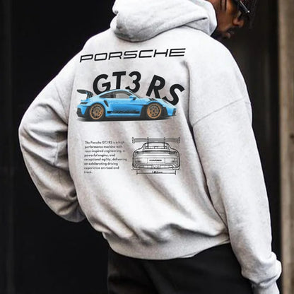 Sudadera con capucha de carros deportivos para hombre, moderna y holgada, informal y versátil.
