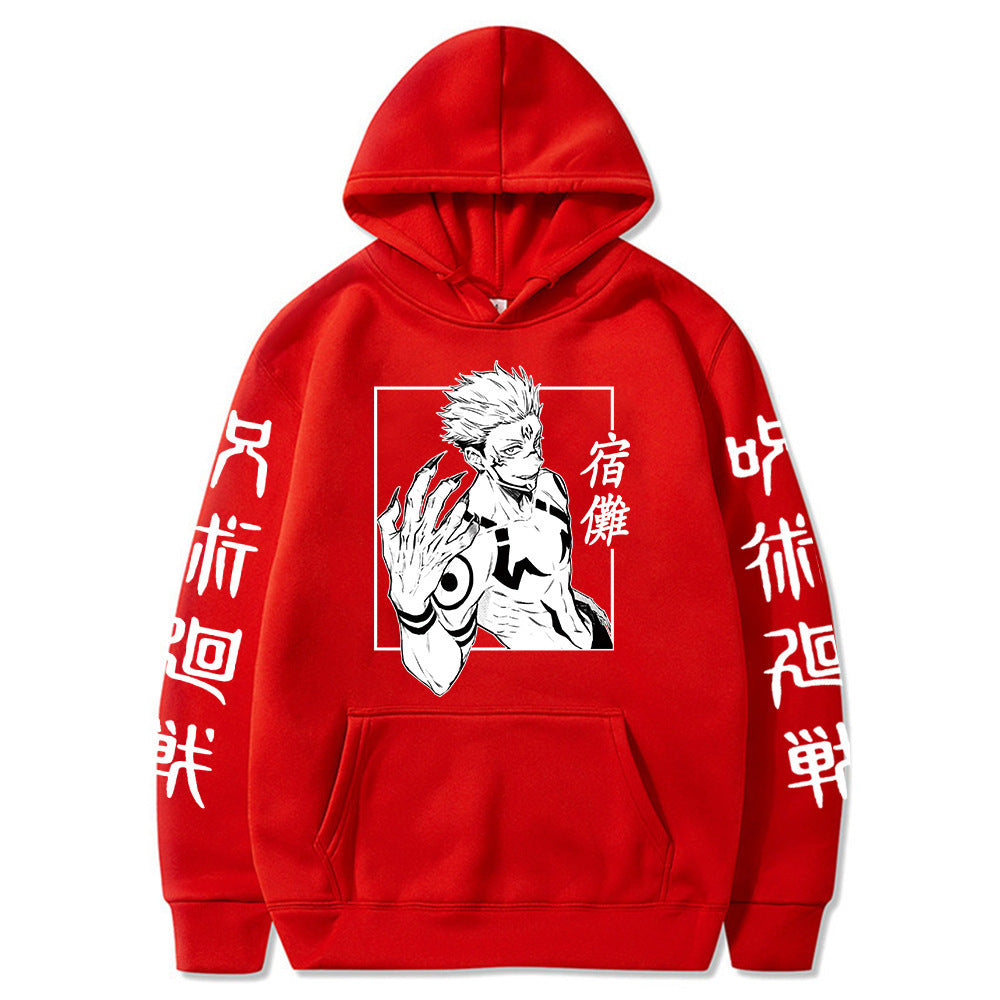 Jujutsu Kaisen Itadori Yuji Printed Fashion Plus Velvet Hoodies