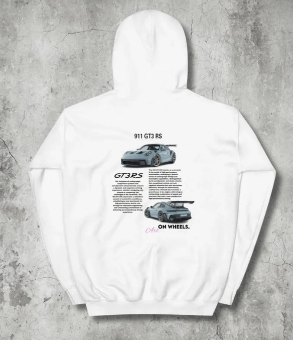 Sudadera con capucha de carros deportivos para hombre, moderna y holgada, informal y versátil.