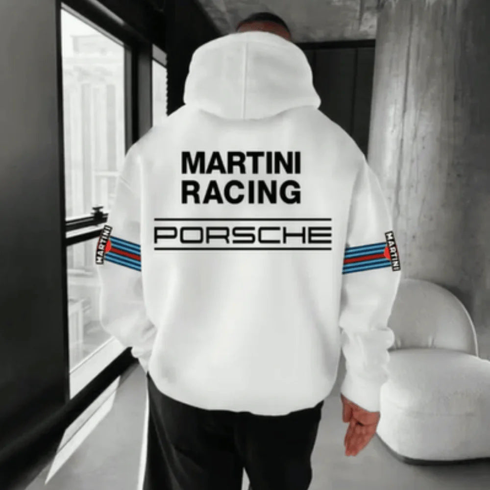 Sudadera con capucha de carros deportivos para hombre, moderna y holgada, informal y versátil.