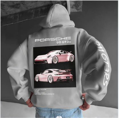 Sudadera con capucha de carros deportivos para hombre, moderna y holgada, informal y versátil.