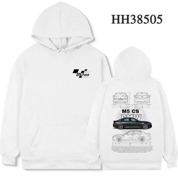 Sudadera con capucha de carros deportivos para hombre, moderna y holgada, informal y versátil.